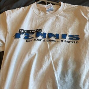 Gildan White and Blue Tennis T-Shirt